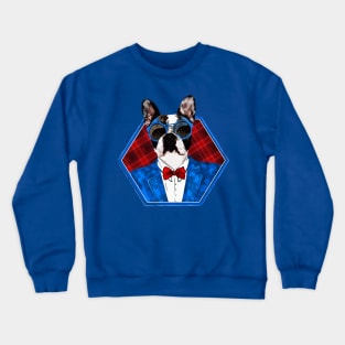 Hipster French Bulldog -Frenchie Crewneck Sweatshirt